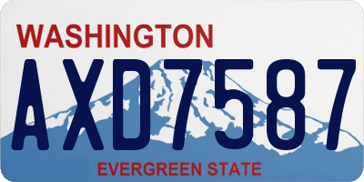 WA license plate AXD7587