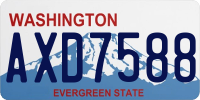 WA license plate AXD7588
