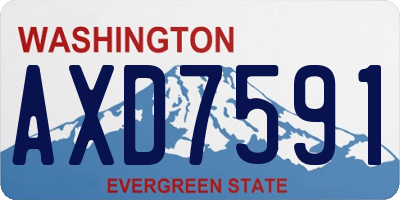WA license plate AXD7591