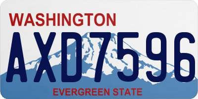 WA license plate AXD7596