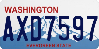 WA license plate AXD7597