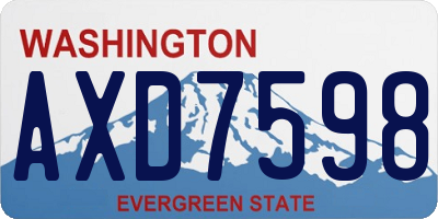 WA license plate AXD7598
