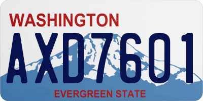WA license plate AXD7601