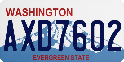 WA license plate AXD7602