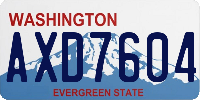 WA license plate AXD7604