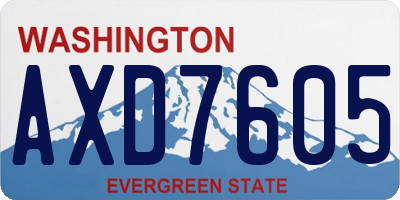 WA license plate AXD7605