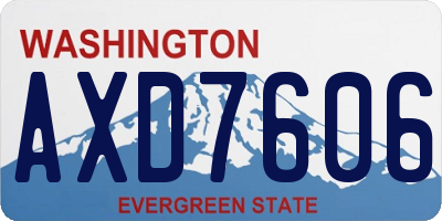 WA license plate AXD7606