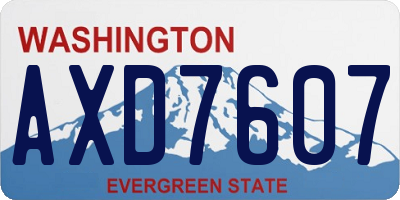 WA license plate AXD7607