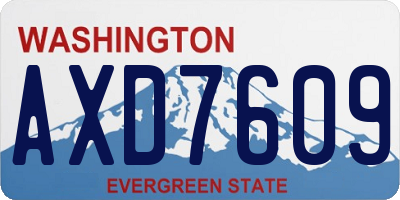 WA license plate AXD7609
