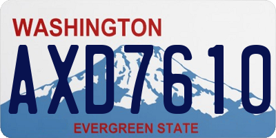 WA license plate AXD7610