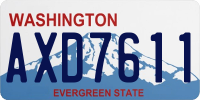 WA license plate AXD7611