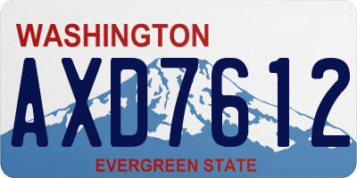 WA license plate AXD7612