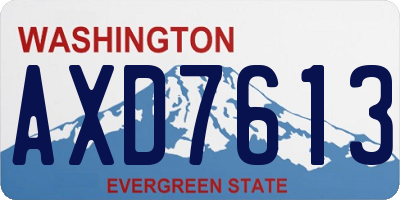 WA license plate AXD7613