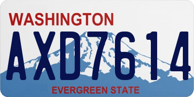 WA license plate AXD7614