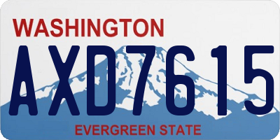 WA license plate AXD7615