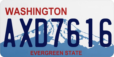 WA license plate AXD7616