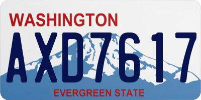WA license plate AXD7617