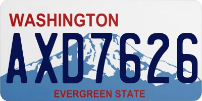 WA license plate AXD7626