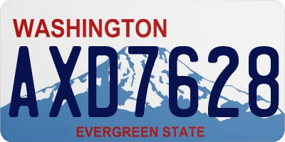 WA license plate AXD7628