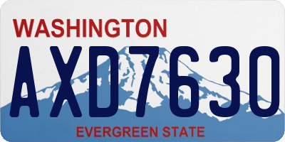 WA license plate AXD7630