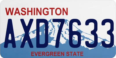WA license plate AXD7633