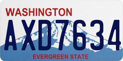 WA license plate AXD7634