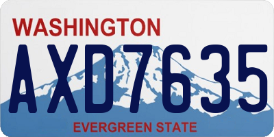 WA license plate AXD7635