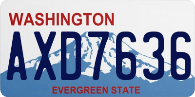 WA license plate AXD7636