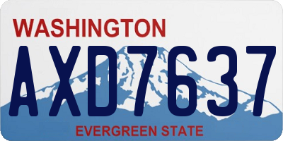 WA license plate AXD7637