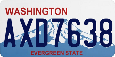 WA license plate AXD7638