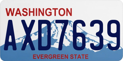 WA license plate AXD7639