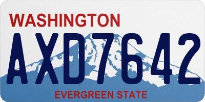 WA license plate AXD7642