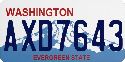 WA license plate AXD7643