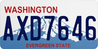WA license plate AXD7646