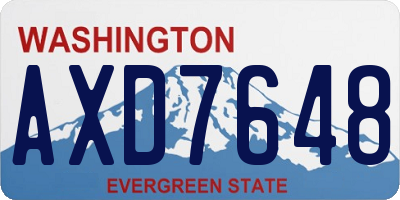 WA license plate AXD7648