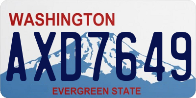 WA license plate AXD7649