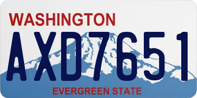 WA license plate AXD7651
