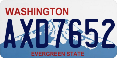 WA license plate AXD7652