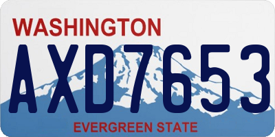 WA license plate AXD7653