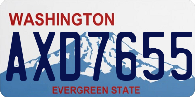 WA license plate AXD7655
