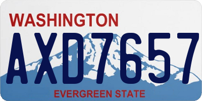 WA license plate AXD7657