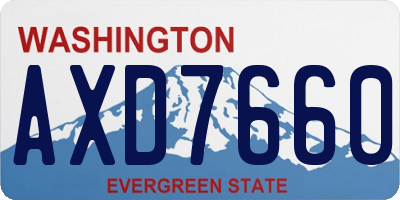 WA license plate AXD7660