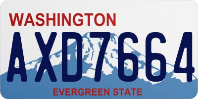 WA license plate AXD7664