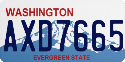 WA license plate AXD7665