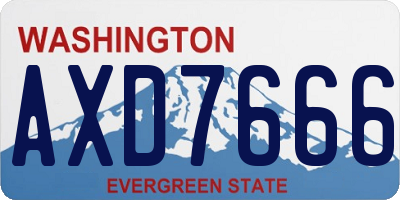 WA license plate AXD7666