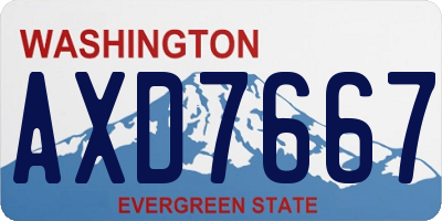 WA license plate AXD7667