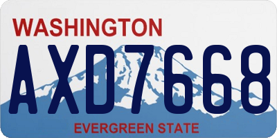 WA license plate AXD7668