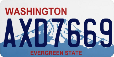 WA license plate AXD7669