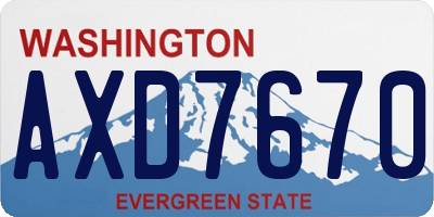 WA license plate AXD7670