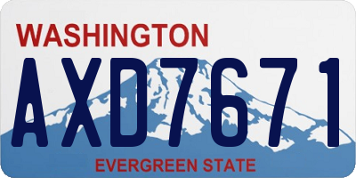WA license plate AXD7671